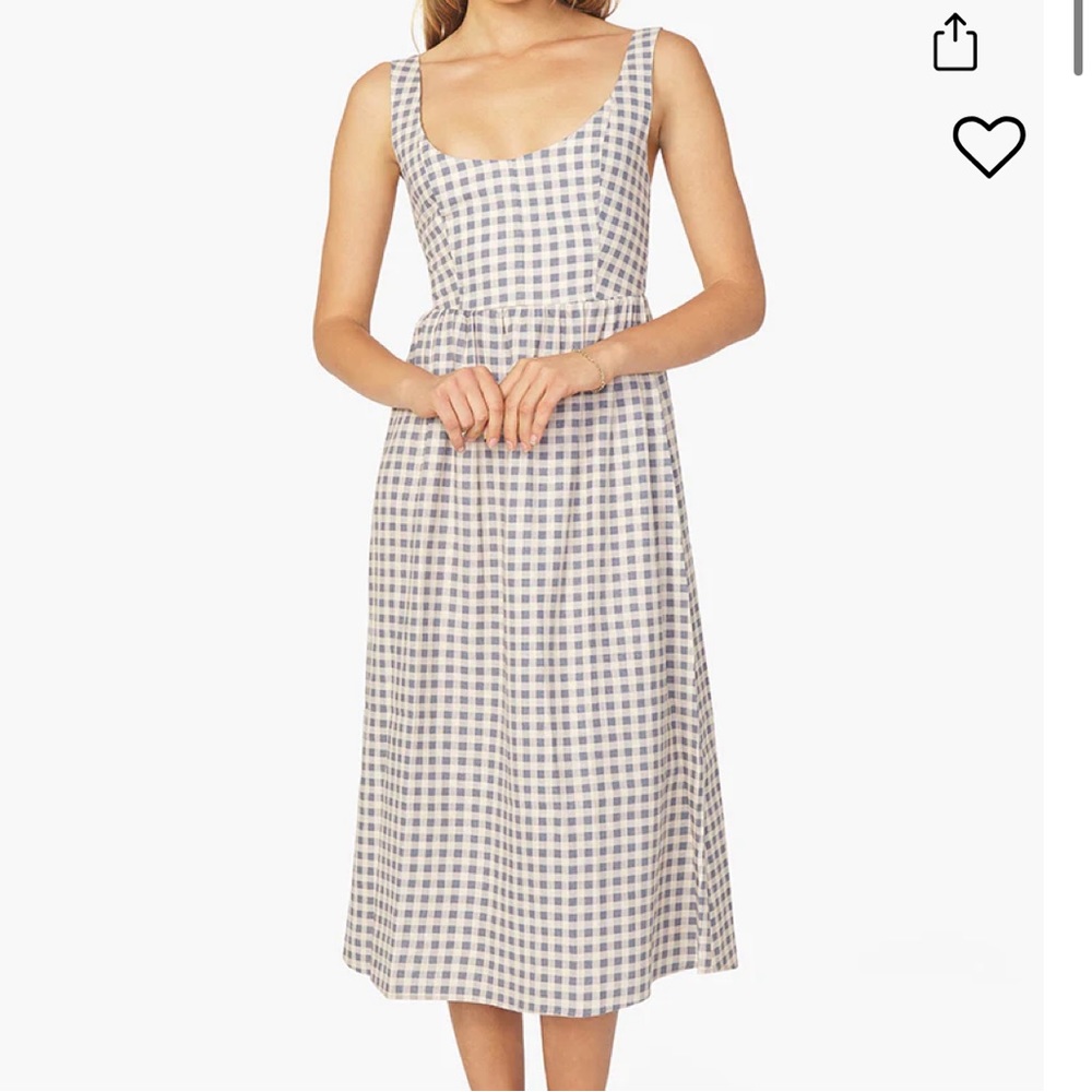 Corset Gingham Midi Dress